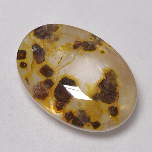 11,35 ctw natürlicher mehrfarbiger Quarz mit Markasit, Oval Schliff, Transparent