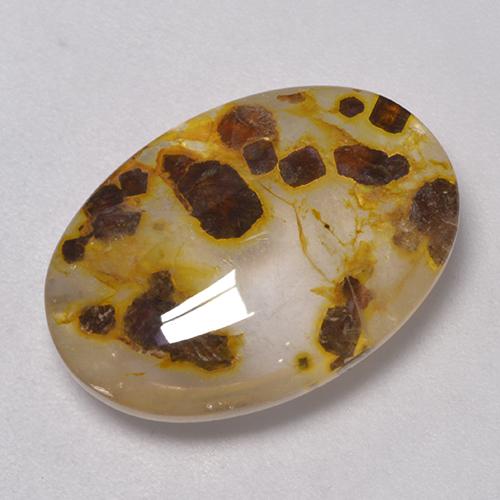 11,35 ctw natürlicher mehrfarbiger Quarz mit Markasit, Oval Schliff, Transparent