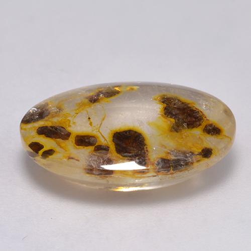 11,35 ctw natürlicher mehrfarbiger Quarz mit Markasit, Oval Schliff, Transparent