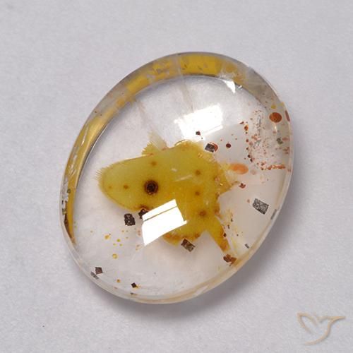 9.27ct Natürlicher Mehrfarbig Quarz mit Markasit, Oval, Transparent