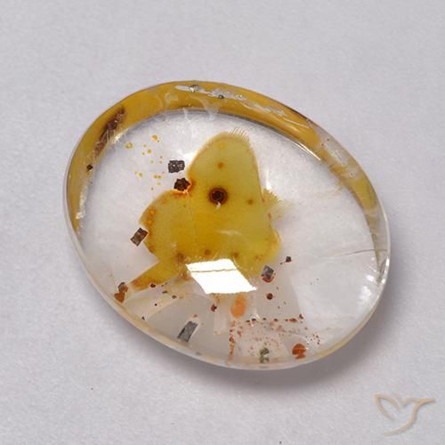 9,17 ctw natürlicher Mehrfarbig Quarz mit Markasit, Oval, Transparent