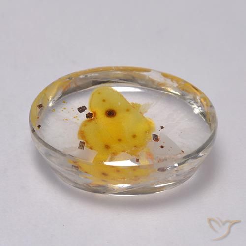 9,17 ctw natürlicher Mehrfarbig Quarz mit Markasit, Oval, Transparent