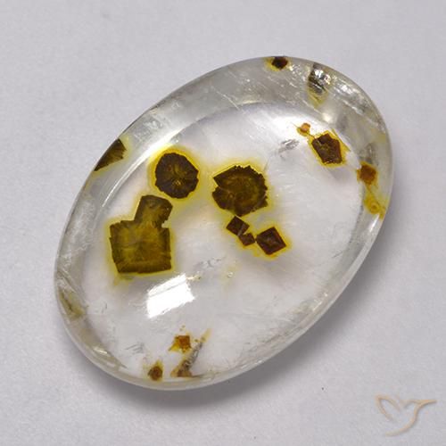 9,17 ctw natürlicher Mehrfarbig Quarz mit Markasit, Oval, Transparent