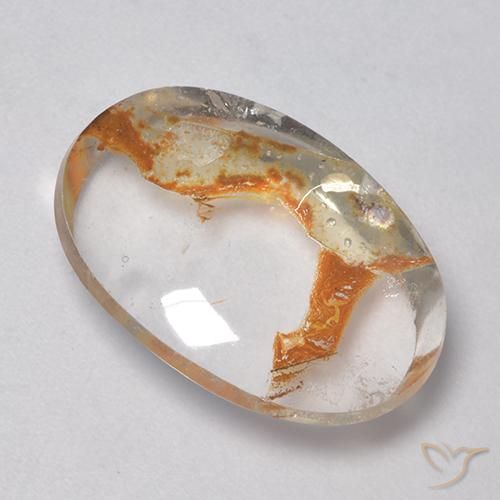 14.87ct Natürlicher Mehrfarbig Quarz mit Markasit, Oval, Transparent