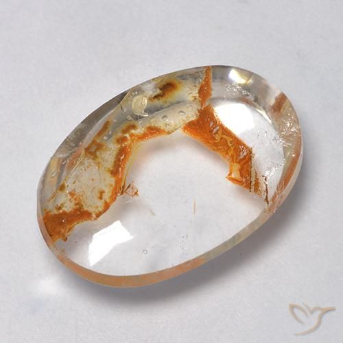 9,17 ctw natürlicher Mehrfarbig Quarz mit Markasit, Oval, Transparent