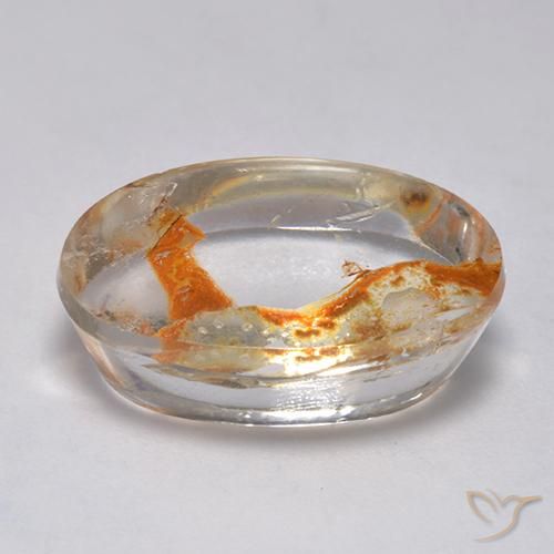 9,17 ctw natürlicher Mehrfarbig Quarz mit Markasit, Oval, Transparent