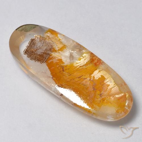 9,17 ctw natürlicher Mehrfarbig Quarz mit Markasit, Oval, Transparent