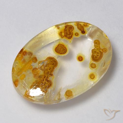 14.21ct Natürlicher Mehrfarbig Quarz mit Markasit, Oval, Transparent