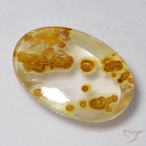 9,17 ctw natürlicher Mehrfarbig Quarz mit Markasit, Oval, Transparent