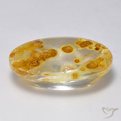 9,17 ctw natürlicher Mehrfarbig Quarz mit Markasit, Oval, Transparent