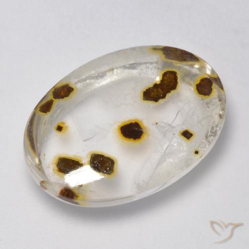 16.93ct Natürlicher Mehrfarbig Quarz mit Markasit, Oval, Transparent
