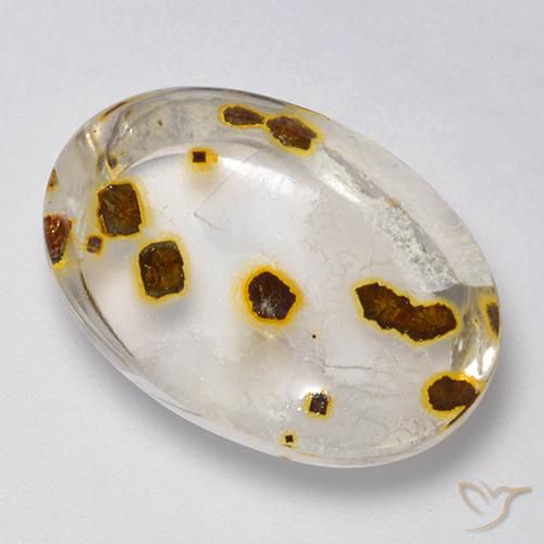 9,17 ctw natürlicher Mehrfarbig Quarz mit Markasit, Oval, Transparent