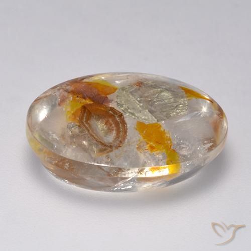 9,17 ctw natürlicher Mehrfarbig Quarz mit Markasit, Oval, Transparent