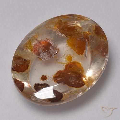 9,17 ctw natürlicher Mehrfarbig Quarz mit Markasit, Oval, Transparent