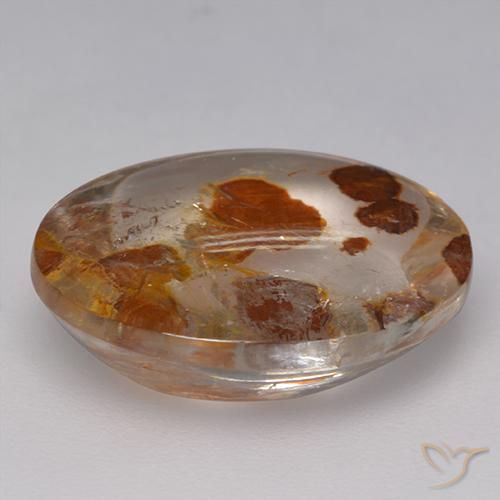 9,17 ctw natürlicher Mehrfarbig Quarz mit Markasit, Oval, Transparent