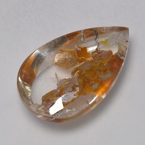 8,86 ctw natürlicher mehrfarbiger Quarz mit Markasit, Birnenform, Transparent