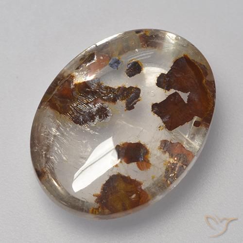 9,17 ctw natürlicher Mehrfarbig Quarz mit Markasit, Oval, Transparent