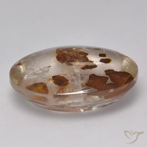 9,17 ctw natürlicher Mehrfarbig Quarz mit Markasit, Oval, Transparent
