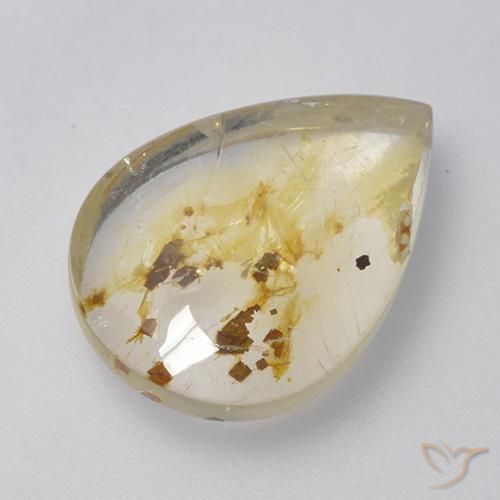 5.72ct Natürlicher Mehrfarbig Quarz mit Markasit, Birnenform, Transparent