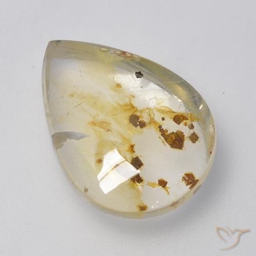 9,17 ctw natürlicher Mehrfarbig Quarz mit Markasit, Birnenform, Transparent