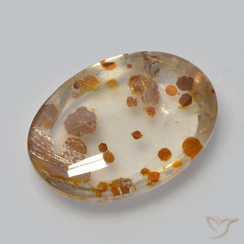 12.37ct Natürlicher Mehrfarbig Quarz mit Markasit, Oval, Transparent