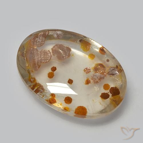 9,17 ctw natürlicher Mehrfarbig Quarz mit Markasit, Oval, Transparent