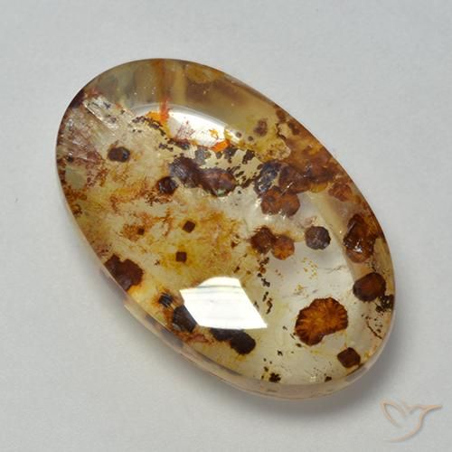 16.40ct Natürlicher Mehrfarbig Quarz mit Markasit, Oval, Transparent