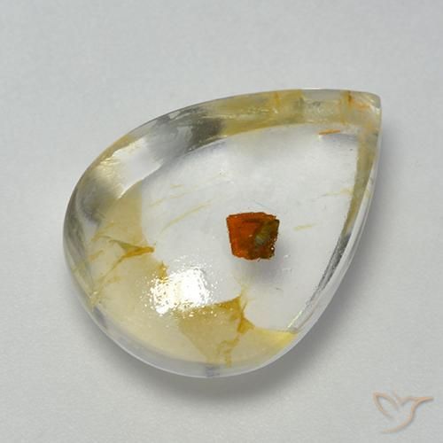 10.25ct Natürlicher Mehrfarbig Quarz mit Markasit, Birnenform, Transparent