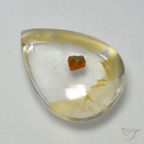 9,17 ctw natürlicher Mehrfarbig Quarz mit Markasit, Birnenform, Transparent
