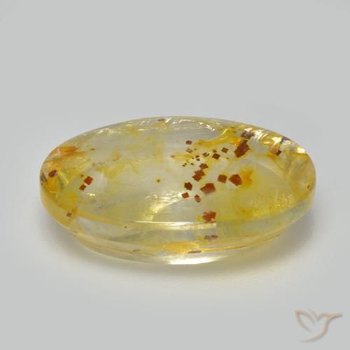 9,17 ctw natürlicher Mehrfarbig Quarz mit Markasit, Oval, Transparent