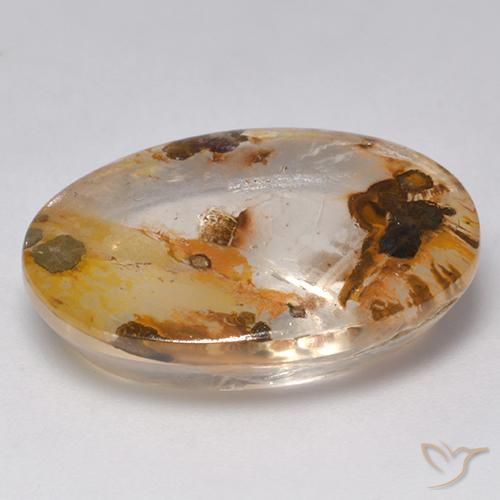 9,17 ctw natürlicher Mehrfarbig Quarz mit Markasit, Oval, Transparent