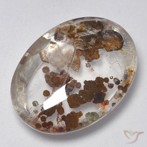 25.77ct Natürlicher Mehrfarbig Quarz mit Markasit, Oval, Transparent