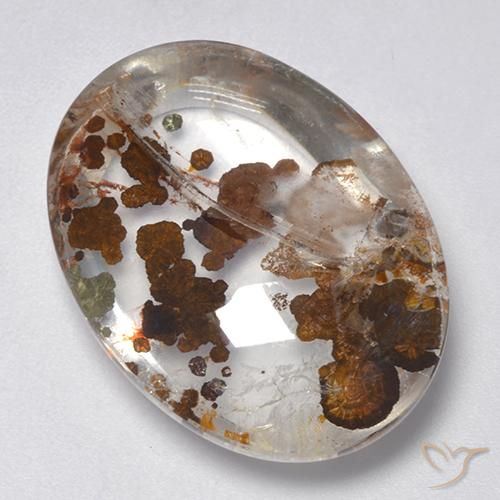 9,17 ctw natürlicher Mehrfarbig Quarz mit Markasit, Oval, Transparent