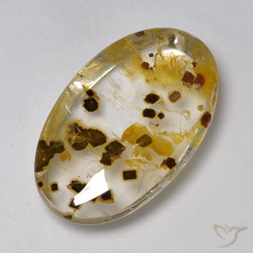 26.59ct Natürlicher Mehrfarbig Quarz mit Markasit, Oval, Transparent