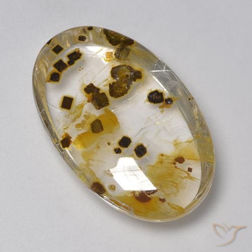 9,17 ctw natürlicher Mehrfarbig Quarz mit Markasit, Oval, Transparent