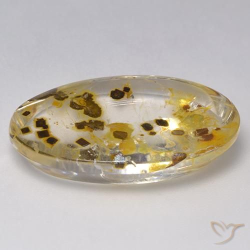 9,17 ctw natürlicher Mehrfarbig Quarz mit Markasit, Oval, Transparent