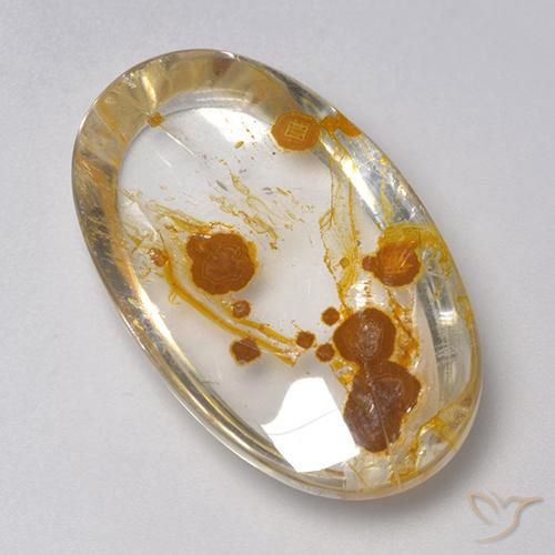 9,17 ctw natürlicher Mehrfarbig Quarz mit Markasit, Oval, Transparent