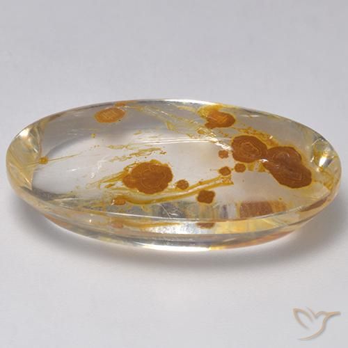 9,17 ctw natürlicher Mehrfarbig Quarz mit Markasit, Oval, Transparent
