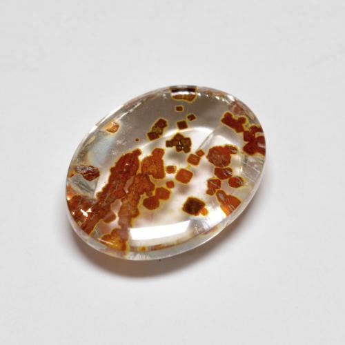 9,17 ctw natürlicher Mehrfarbig Quarz mit Markasit, Oval Schliff, Transparent