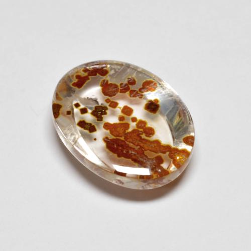 9,17 ctw natürlicher Mehrfarbig Quarz mit Markasit, Oval Schliff, Transparent