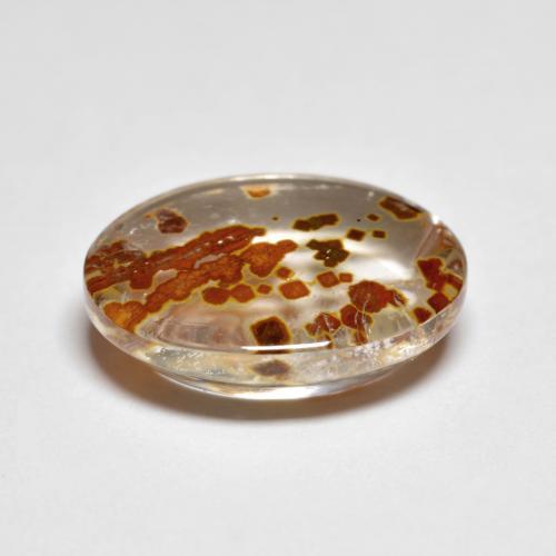 9,17 ctw natürlicher Mehrfarbig Quarz mit Markasit, Oval Schliff, Transparent