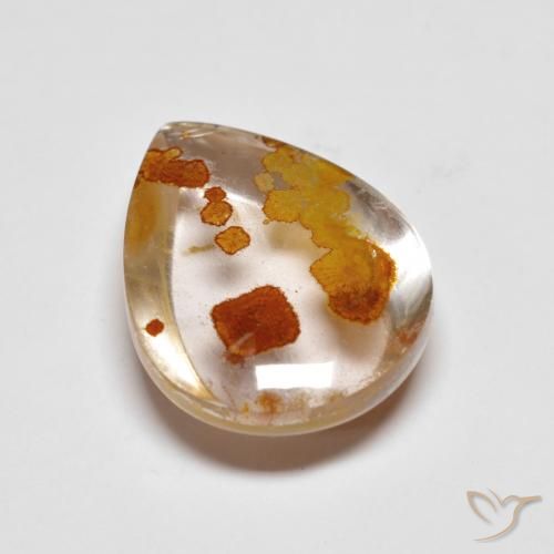 9.42ct Natürlicher Mehrfarbig Quarz mit Markasit, Birnenform, Transparent