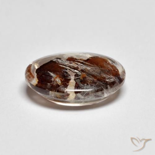 9,17 ctw natürlicher Mehrfarbig Quarz mit Markasit, Oval Schliff, Transparent