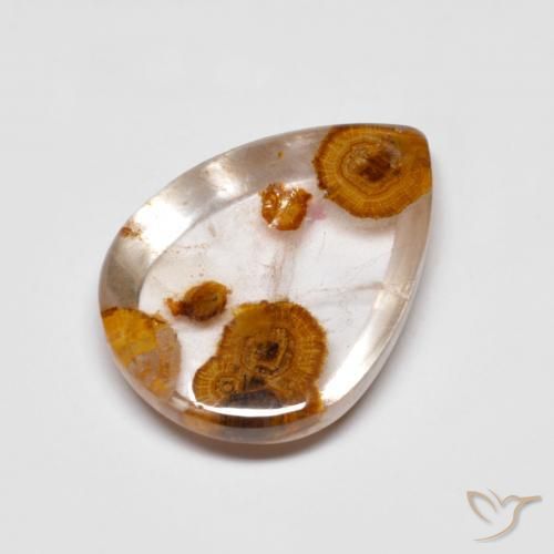 8.30ct Natürlicher Mehrfarbig Quarz mit Markasit, Birnenform, Transparent