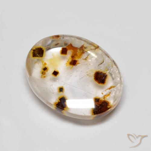 9.60ct Natürlicher Mehrfarbig Quarz mit Markasit, Oval, Transparent