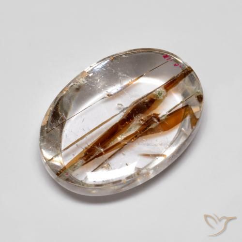 9,17 ctw natürlicher Mehrfarbig Quarz mit Markasit, Oval, Transparent