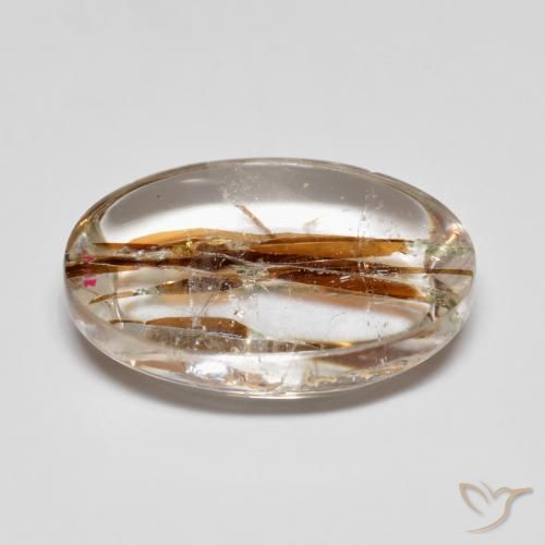 9,17 ctw natürlicher Mehrfarbig Quarz mit Markasit, Oval, Transparent