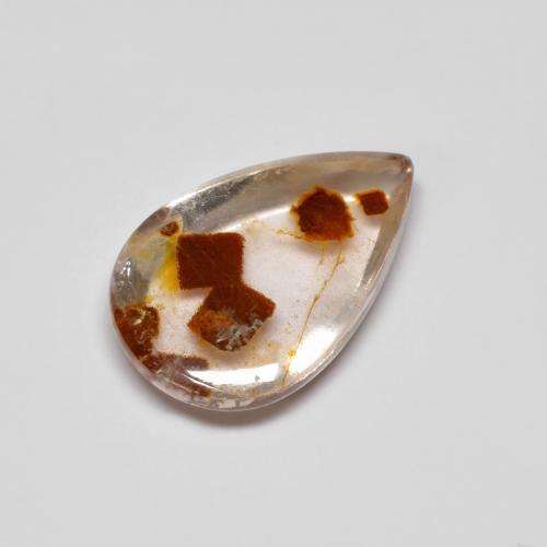 9,17 ctw natürlicher Mehrfarbig Quarz mit Markasit, Birnenform, Transparent