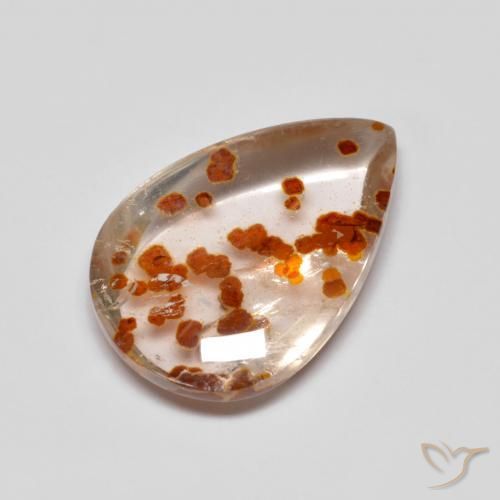 6.01ct Natürlicher Mehrfarbig Quarz mit Markasit, Birnenform, Transparent