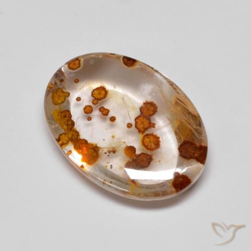 5.58ct Natürlicher Mehrfarbig Quarz mit Markasit, Oval, Transparent